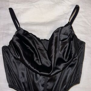 Urban Outfitters Black Satin Chemise